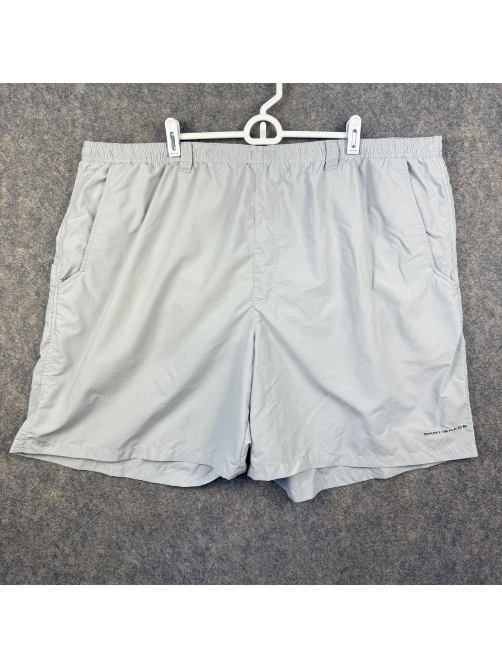 Columbia PFG Omni-Shade Swim Trunks Suit Liner Pockets Gray Men Size 4XL 8” 854